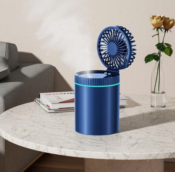 2-in-1 Cooling Mist Fan with LED Light Ring