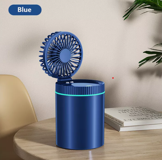 2-in-1 Cooling Mist Fan with LED Light Ring