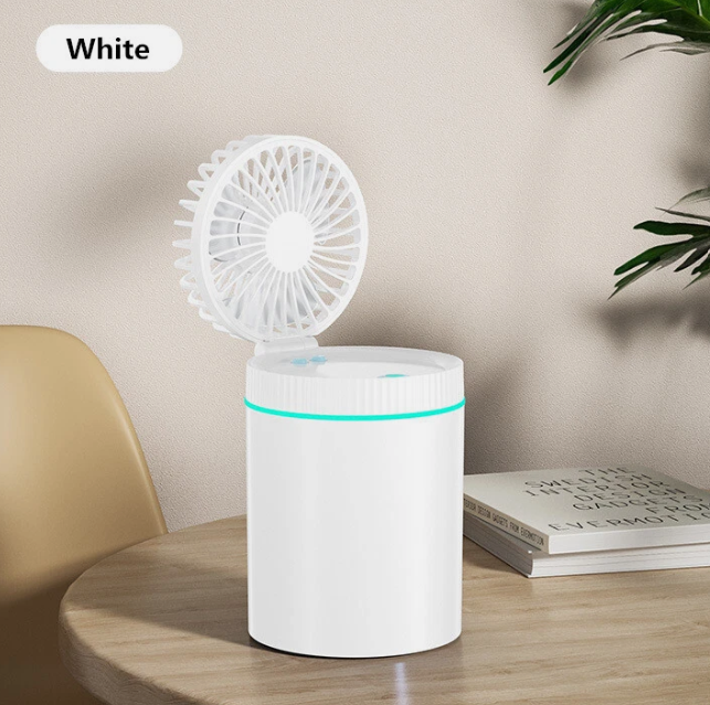 2-in-1 Cooling Mist Fan with LED Light Ring