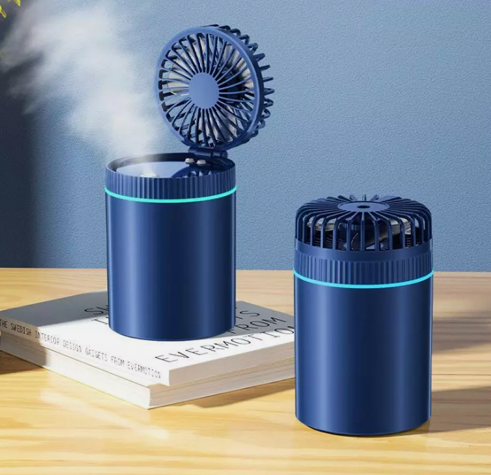 2-in-1 Cooling Mist Fan with LED Light Ring