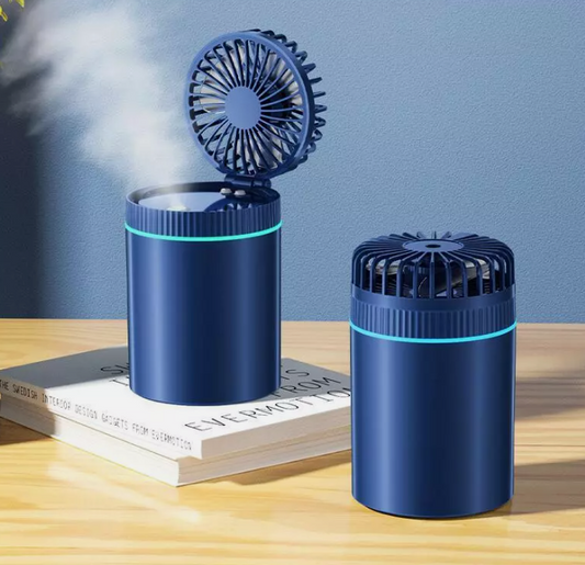 2-in-1 Cooling Mist Fan with LED Light Ring