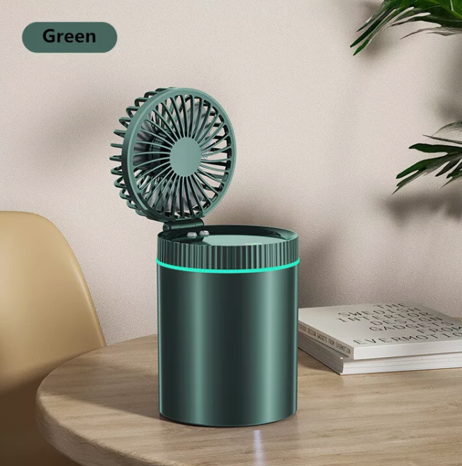 2-in-1 Cooling Mist Fan with LED Light Ring
